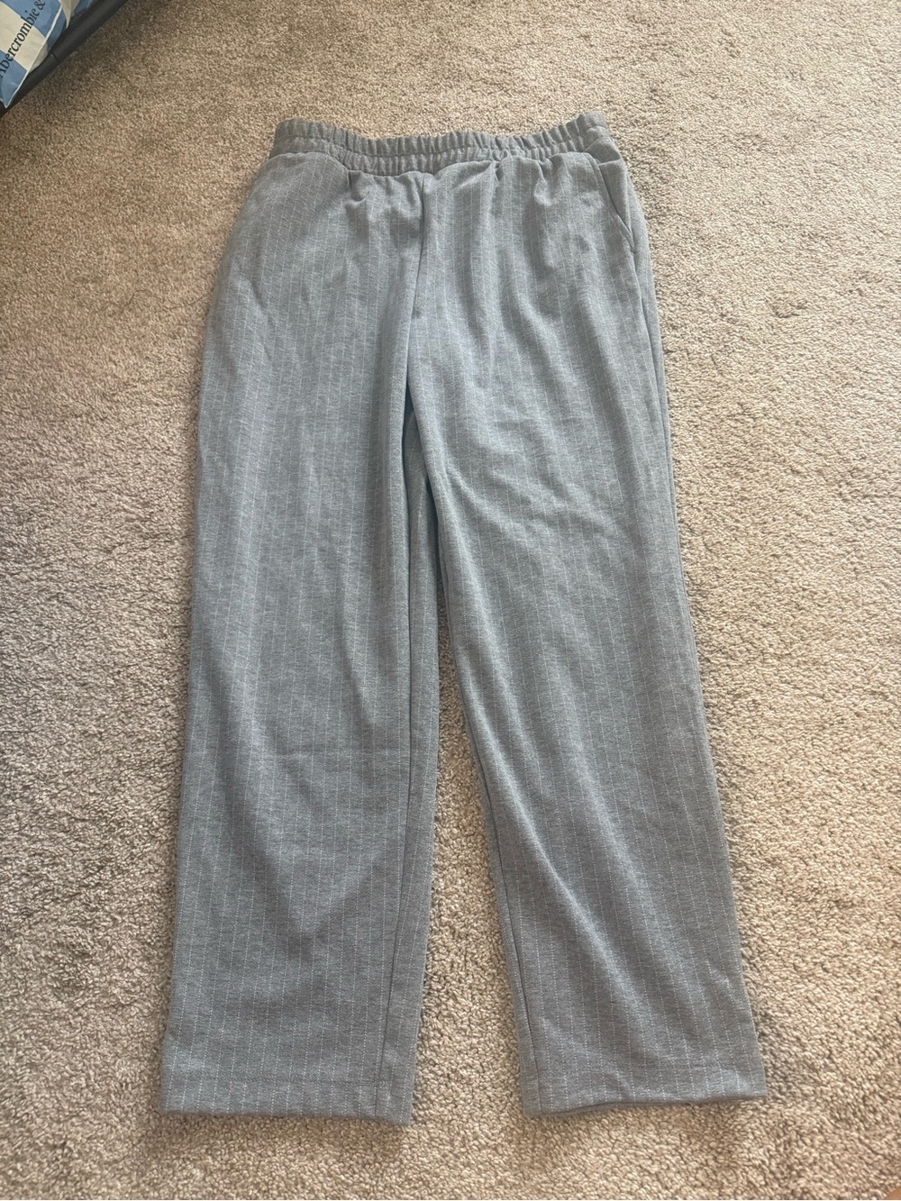 A new day Gray Elastic-Waist Pinstripe Dress Pants size medium
